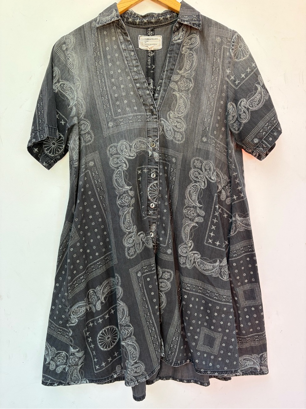 Current Elliott Gray Bandana Paisley Chambray Dress